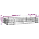 Outdoor Dog Kennel Steel 16.94 m 3124619