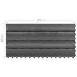 WPC Tiles 60x30 cm 6 pcs 1m Grey 49056