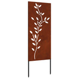 Garden Privacy Screen Floral Rusty 50 x 140 cm Weathering steel 876328