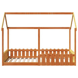 Kids' House Bed Frame without Mattress Wax Brown 90x190 cm Single 850694