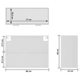 802529 Hanging Glass Cabinet "Lyon" White 80x31x60 cm Engineered Wood