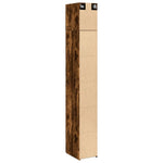 Slim Storage Cabinet Smoked Oak 30x42.5x225 cm Engineered Wood 3281263