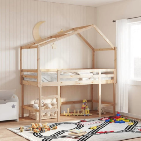 Loft Bed with Ladder and Roof without Mattress 90x200 cm 3282070