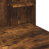 Dressing Table with LED Lights Smoked Oak 96x40x142 cm 837897