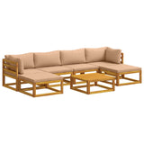 Sofa Set 7 pcs Natural Solid Acacia Wood 3417297