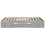 Bed Frame without Mattress Grey Sonoma 140x190 cm Engineered Wood 3295504