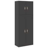 Storage Cabinet 2 pcs Black 80 x 40 x 210 cm Steel Lockable 3438741