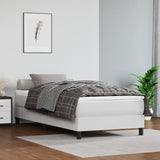Box Spring Bed Frame White Single Faux Leather 3121182