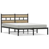 Metal Bed Frame without Mattress Sonoma Oak 140x190 cm 4017102