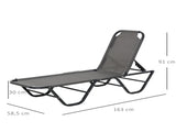 Sun Lounger Relaxed Recliner with 5-Position Adjustable Backrest Aluminium Frame for Pool, Sun T3398P318857