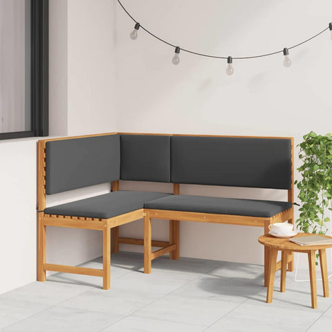 Garden Corner Bench Brown 140 x 100 x 91cm Solid Acacia wood 4107150