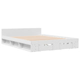 Bed Frame with Drawers without Mattress White 140x190 cm 3280762