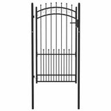 Fence Gate EMMEN with Spikes Steel 104x134.5 cm Black 146391