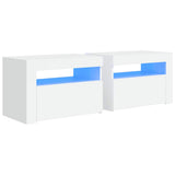 Bedside Cabinets 2 pcs with LEDs White 60x35x40 cm 3080734