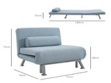 Linen Chair Bed, 3-in-1 Convertible Sleeper Chair with Adjustable Backrest, Pillow, for Living Room, T3398P329600
