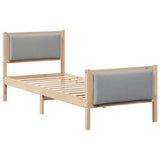 Bed Frame with Headboard Light Grey 75 x 190 cm Fabric 878369