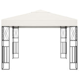 ZNTS Gazebo with LED String Lights 3x3 m Cream Fabric 3070326