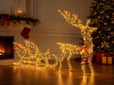 Reindeer Pull Sleigh LOVIISA 450 LEDs Warm White 42049667