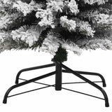 Fake Xmas Tree Green with White Snow Flocking PVC, Steel Slim 320955