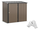 5.3 x 3.1ft Corrugated Steel Garden Shed - Brown T3398P328400
