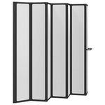 Shower Bath Screen Wall 140 x 168 cm 7 Panels Foldable with Towel Rack 140786