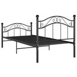 Bed Frame without Mattress Black Metal 100x200 cm 324991