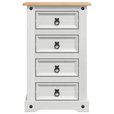 Bedside Table Corona White 53 x 39 x 84 cm Solid Pine Wood 42021190