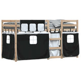 Bunk Bed without Mattress White&Black 90x200 cm Solid Wood Pine 3283892