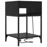 Bedside Cabinet Black Oak 40 x 40 x 61 cm Engineered Wood 859470