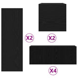 TV Cabinet 8 pcs Black 80 x 30 x 30 cm Engineered wood 3393388