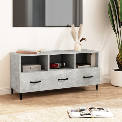 TV Cabinet Concrete Grey 102x35x50 cm Engineered Wood 812613