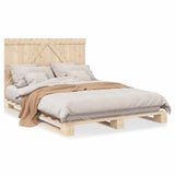 Bed Frame without Mattress with Headboard 140x200 cm Solid Wood 3281552