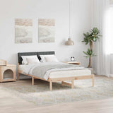 Bed frame Brown and dark grey 120 x 190 cm Solid pine wood 878695