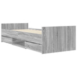 Bed Frame with Storage Grey Sonoma 80 x 200 cm Engineered Wood 3429513