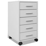 ZNTS Office Drawer Unit with Castors 5 Drawers White 243064