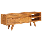 TV Cabinet with Shelf Brown 110 x 30 x 40 cm Solid Acacia Wood 42003317