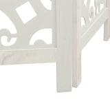 Room Divider 4 Panels White Solid Wood Paulownia 358737