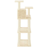171427 Cat Tree with Sisal Scratching Posts Cream 118,5 cm