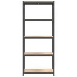 5-Layer Shelves 3 pcs Anthracite Steel&Engineered Wood 152859