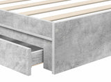 Storage Bed Concrete Grey 70 x 190 cm Engineered Wood 3408511