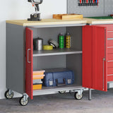 Trolley Rolling Workbench Red and Grey 75 x 45 x 85 cm 4103486