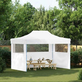 Professional Folding Party Tent with 3 Sidewalls 280x410x315 cm Steel White 48899