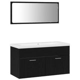 Bathroom Furniture Set 3 pcs Black Oak Engineered Wood 3334339