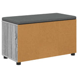 Hall Bench with Cushion with Shelf Grey Sonoma 80 x 38 x 46 cm 891485