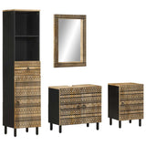 4 Piece Bathroom Furniture Set Solid Wood Mango 3310131