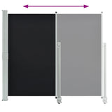 Patio Retractable Side Awning 140 x 300 cm Black 45190