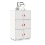 ZNTS Highboard White 67x40x108.5 cm Solid Wood Pine 820173