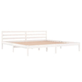 Bed Frame without Mattress Solid Wood Pine 200x200cm White 810451