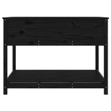 Planter with Shelf Black 111.5x111.5x81 cm Solid Wood Pine 823805