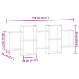 Wall Shelf Grey Sonoma 159x18x65 cm Engineered Wood 853214